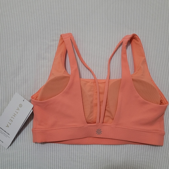 Athleta Exhale Bra D-DD+ Coral Orange Peach Sports Bra Women's Size XS - Picture 3 of 8